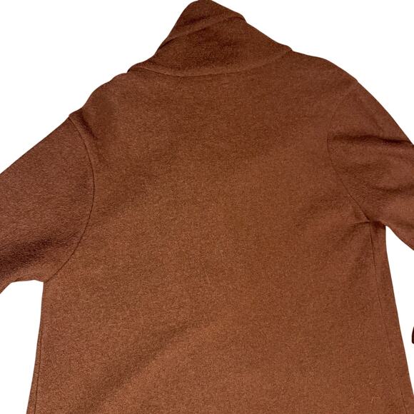 Garnet Hill Boiled Wool Asymmetrical Cut Coat Metal Clasp Brick Red Brown- Sz 16 - Picture 9 of 12